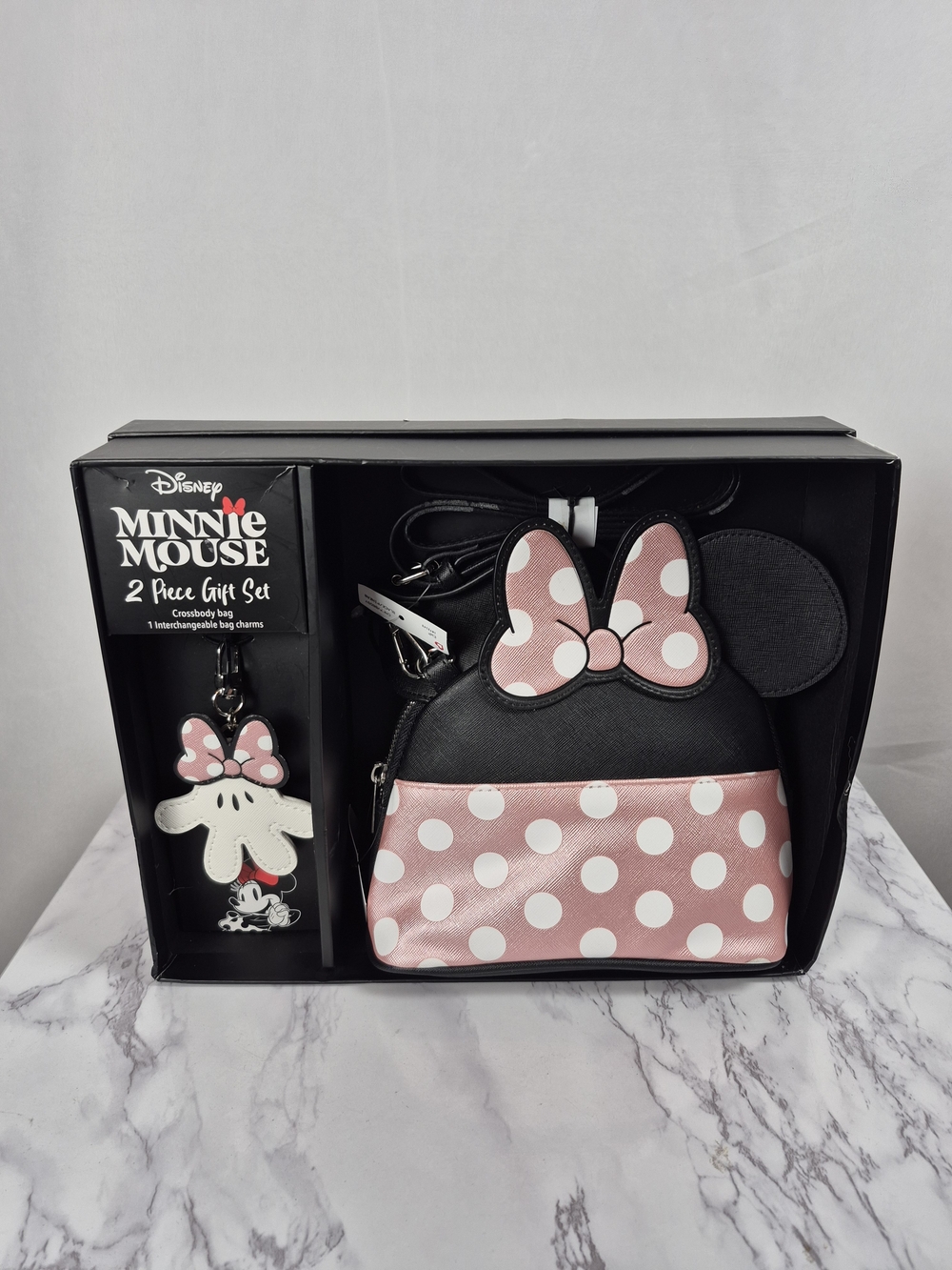Disney Minnie Mouse Pink Polka Dot Crossbody Bag Set